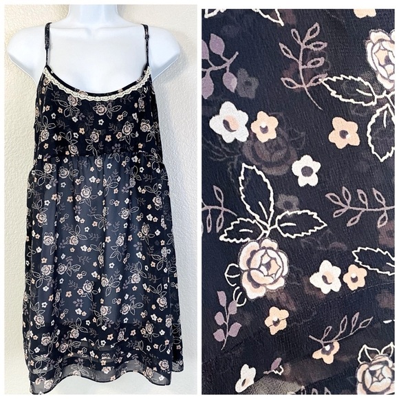 Victoria’s Secret Angels Grey Floral Babydoll Chemise Size L - Picture 1 of 7
